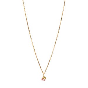Enamel - Cherry Light Pink vergoldete Halskette